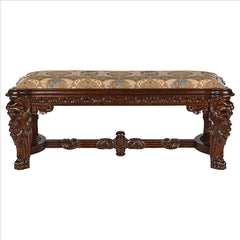 Lord Raffles Grande Hall Lion Leg Bench Design Toscano