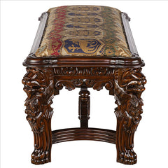 Lord Raffles Grande Hall Lion Leg Bench Design Toscano