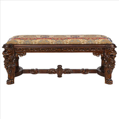 Lord Raffles Grande Hall Lion Leg Bench Design Toscano