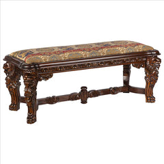 Lord Raffles Grande Hall Lion Leg Bench Design Toscano