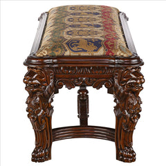 Lord Raffles Grande Hall Lion Leg Bench Design Toscano