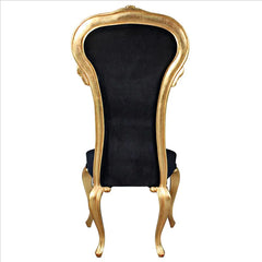 Delacroix Ebony Velvet Gilded Side Chair: Each Design Toscano