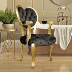 Sweetheart Victorian Heart-Backed Gilded Armchair Design Toscano