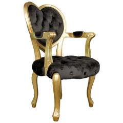 Sweetheart Victorian Heart-Backed Gilded Armchair Design Toscano