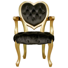 Sweetheart Victorian Heart-Backed Gilded Armchair Design Toscano