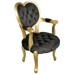 Sweetheart Victorian Heart-Backed Gilded Armchair Design Toscano