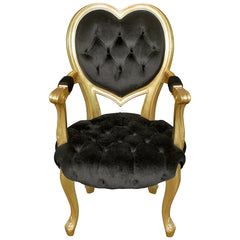 Sweetheart Victorian Heart-Backed Gilded Armchair Design Toscano