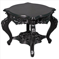 Ebony Rose Mahogany Side Table Design Toscano