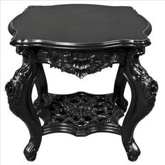 Ebony Rose Mahogany Side Table Design Toscano