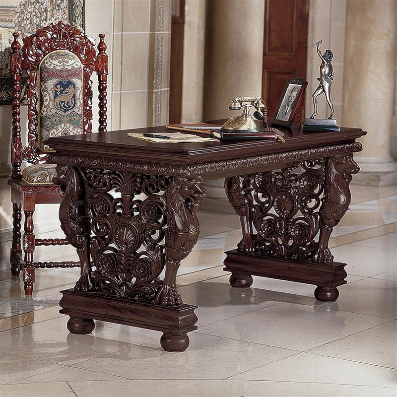 Effingham Gryphon Library Table Design Toscano