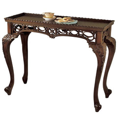 Filigree Mahogany Console Table Design Toscano