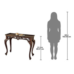 Filigree Mahogany Console Table Design Toscano