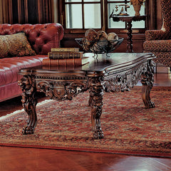 The Lord Raffles Grand Hall Lion Leg Coffee Table Design Toscano