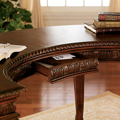 La Voute Grande Crescent Mahogany Executive Desk Design Toscano