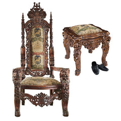 The Lord Raffles Throne and Ottoman Set Design Toscano