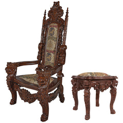 The Lord Raffles Throne and Ottoman Set Design Toscano