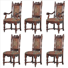 Grand Classic Edwardian Dining Chairs: Set of Six (2 Armchairs, 4 Side Chairs) Design Toscano