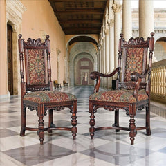 Grand Classic Edwardian Dining Chairs: Set of Six (2 Armchairs, 4 Side Chairs) Design Toscano