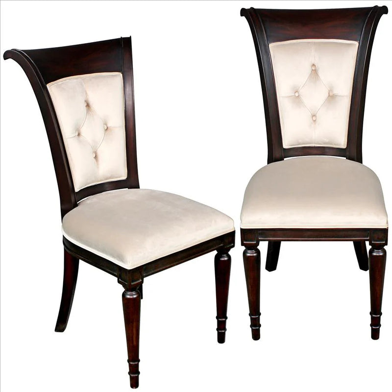 Bacall Waterfall Curved Back Dining Chair Set Design Toscano