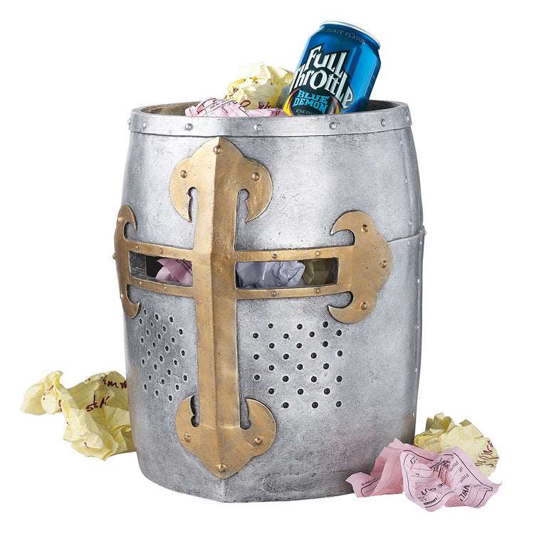 Crusader's Great Helm Gothic Trash Bin