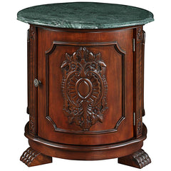 Tambour Manor Marble-Topped Drum Accent Table Design Toscano