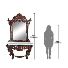 Hapsburg Mirror and Marble Topped Console Table Set Design Toscano