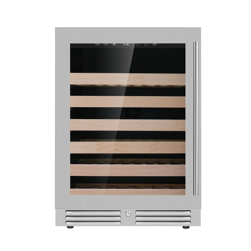 KingsBottle 24-Inch Under-Counter Single Zone Wine Cooler with Low-E Glass Door