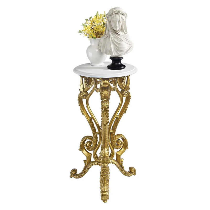 Palace of Versailles Petite Accent Pedestal Table Design Toscano