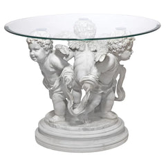 Bernini's Cherubs Glass-Top Sculptural Table Design Toscano