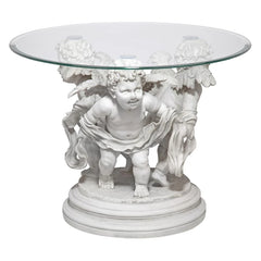 Bernini's Cherubs Glass-Top Sculptural Table Design Toscano