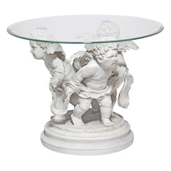 Bernini's Cherubs Glass-Top Sculptural Table Design Toscano