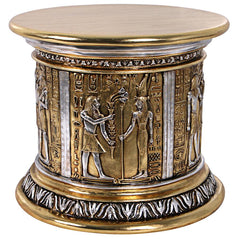 Egyptian Karnak Temple Side Table and Statuary Pedestal Design Toscano