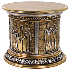 Egyptian Karnak Temple Side Table and Statuary Pedestal Design Toscano