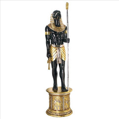 The Egyptian Grand Ruler Collection: Life-Size Horus Statue atop a Temple Column Mount