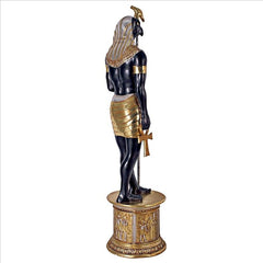 The Egyptian Grand Ruler Collection: Life-Size Horus Statue atop a Temple Column Mount