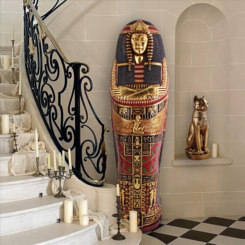 Queen Ankhesenamun Life-Size Sarcophagus Cabinet Design Toscano