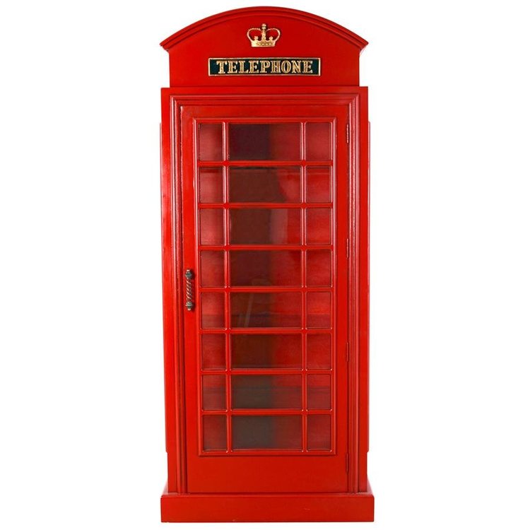 British Telephone Booth Display Cabinet Design Toscano