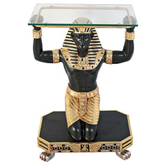 Servant to the Pharaoh Glass-Topped Console Table Design Toscano