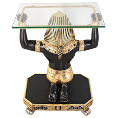 Servant to the Pharaoh Glass-Topped Console Table Design Toscano