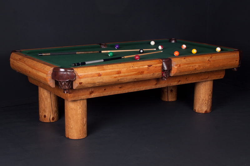 Ponderosa Pine Pool Table Clear Finish Viking Log Furniture