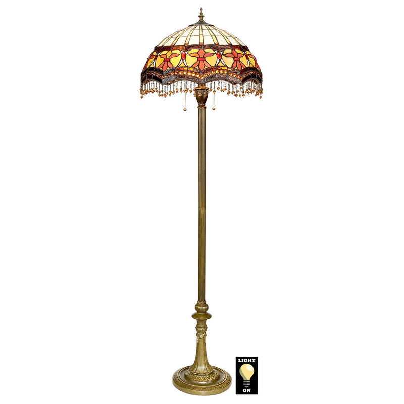 Victorian Parlor Tiffany-Style Stained Glass Floor Lamp