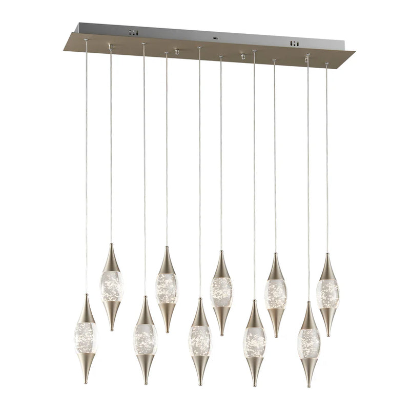 Finesse Decor Shinny Teardrops Rectangular Chandelier // Matte Nickel