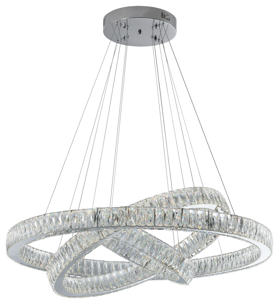 Crystal Elegance Three Ring Chandelier  Finesse Decor