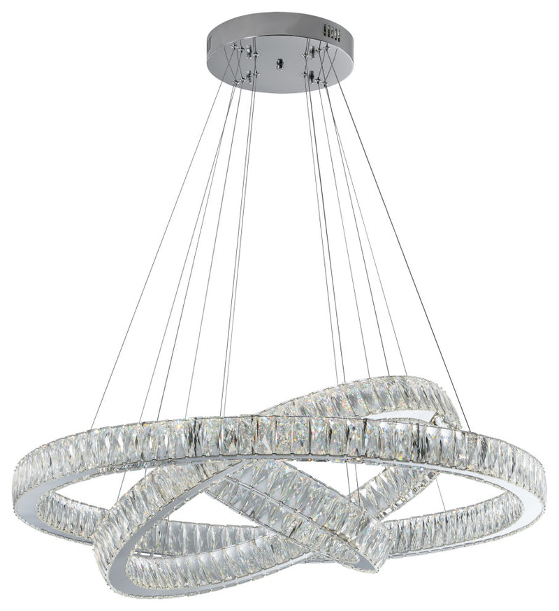 Crystal Elegance Three Ring Chandelier  Finesse Decor