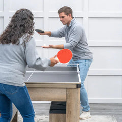 Atomic Hampton 7' 3-in-1 Dining Table with Billiards and Table Tennis In White Oak