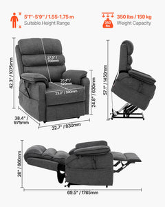 Power Lift Recliner Chair for Elderly Heat and Massage Electric Recliner Medium