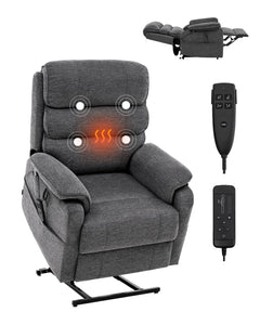 Power Lift Recliner Chair for Elderly Heat and Massage Electric Recliner Medium