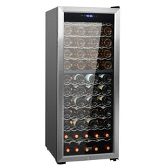 VEVOR 80-Bottle Wine Cooler Dual Zone Freestanding Refrigerator LED Light Lock