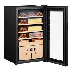 VEVOR Electric Cigar Humidor, 400 Count Cigar Humidor Cabinet with Cooling, Heating & Humidity Control, 5 Layer Spanish Cedar Wood & Double Mirror Glass Cigar Humidor, Gift for Men