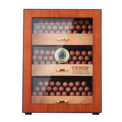 VEVOR 150 Cigar Humidor Cabinet Cedar Cigar Box Humidifier & Hygrometer & Shelve